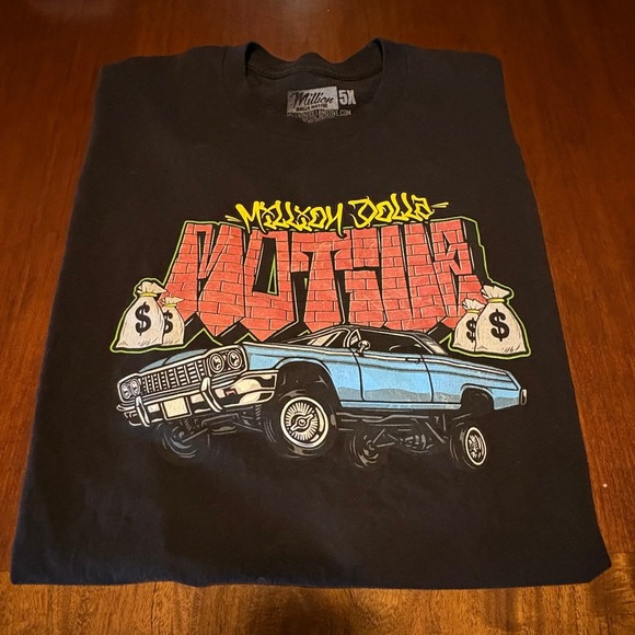 Other - Million Dollar Motive Lowrider Graphic Tee Black‎ Streetwear Car Culture 5K